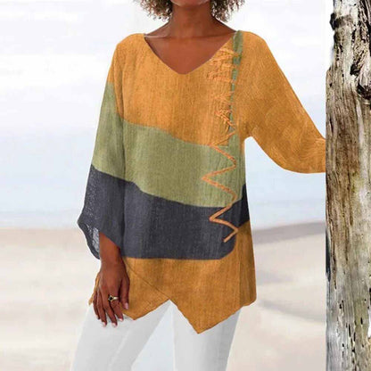 ELADIE - Elegant tricolour blouse for a sophisticated look