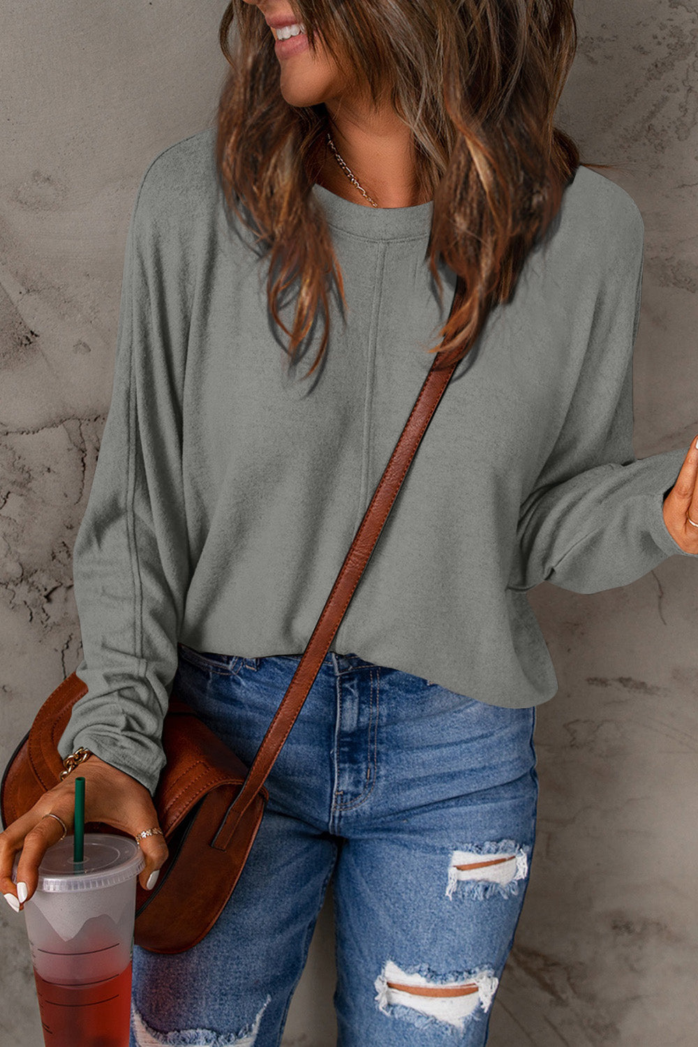 Fiona - Stylish Casual Long Sleeve Round Neck Autumn Shirt for Women