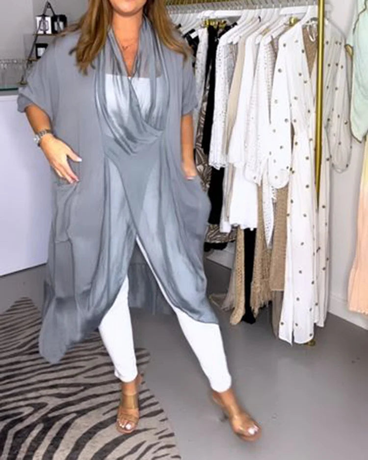 Talitha - Elegant and Comfortable V-Neck Top in Luxury Silky Material for Women