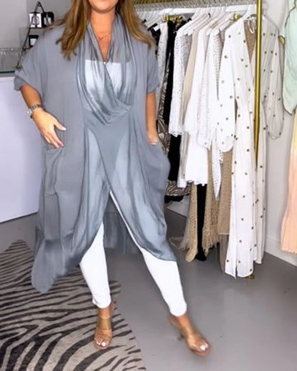 Talitha - Elegant and Comfortable V-Neck Top in Luxury Silky Material for Women