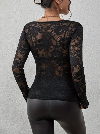 Paislee - Elegant Autumn Lace Blouse for Women