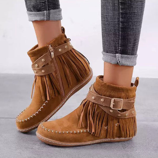 Jelaa - Retro Bohemian Warmer Lower Embellished Boots
