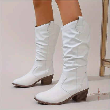 Adeline - Tough Boots with a Chunky Heel and Elegant Pointed Nose