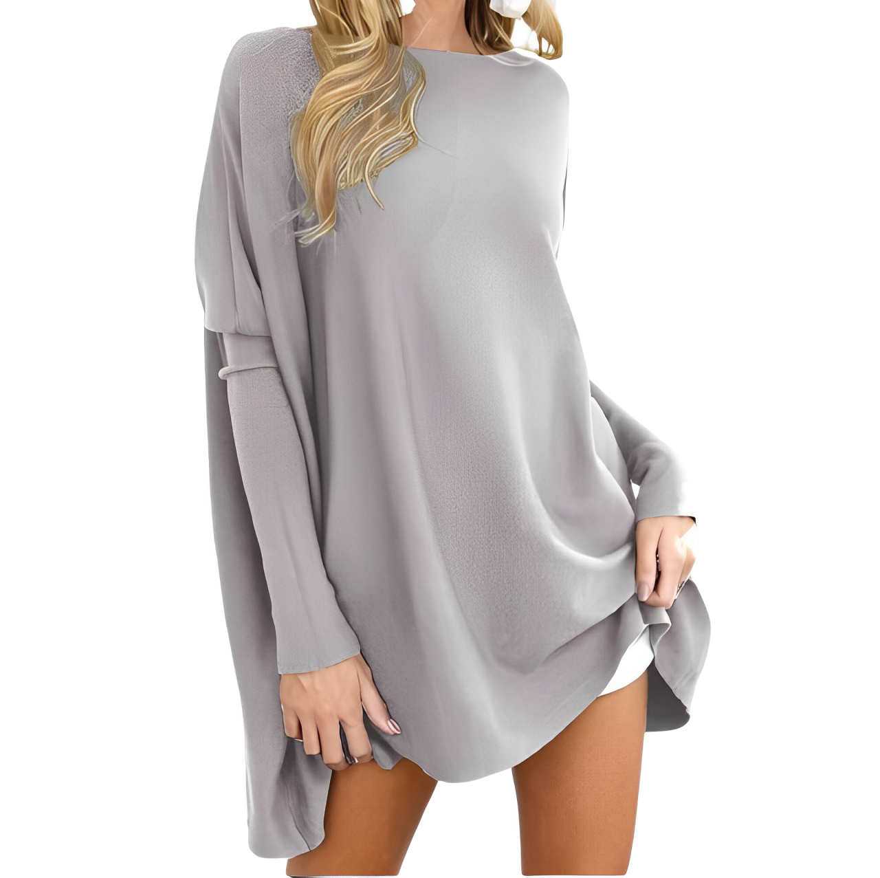 Kiana - Stylish Oversized Blouse with Long Sleeves and Round Neck for Women, Perfect for Autumn!