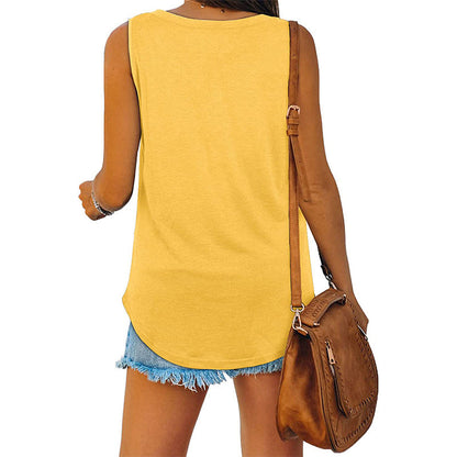 Michelle - Elegant V-neck Jersey Tank Top for Women