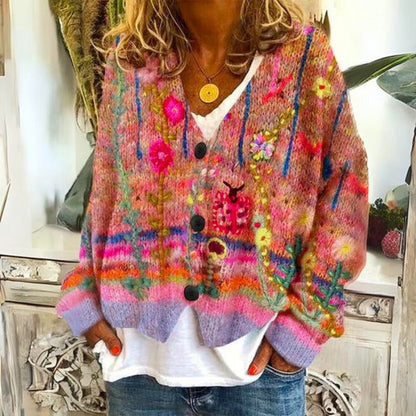 Elise - Elegant Women's Sweater with Enchanting Floral Designs