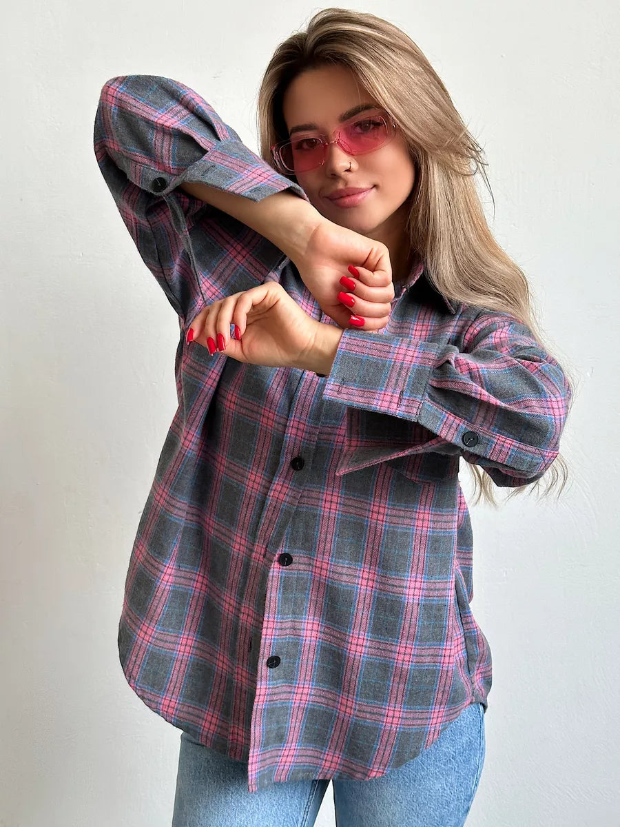 Carrie | Stylish checked flannel shirt