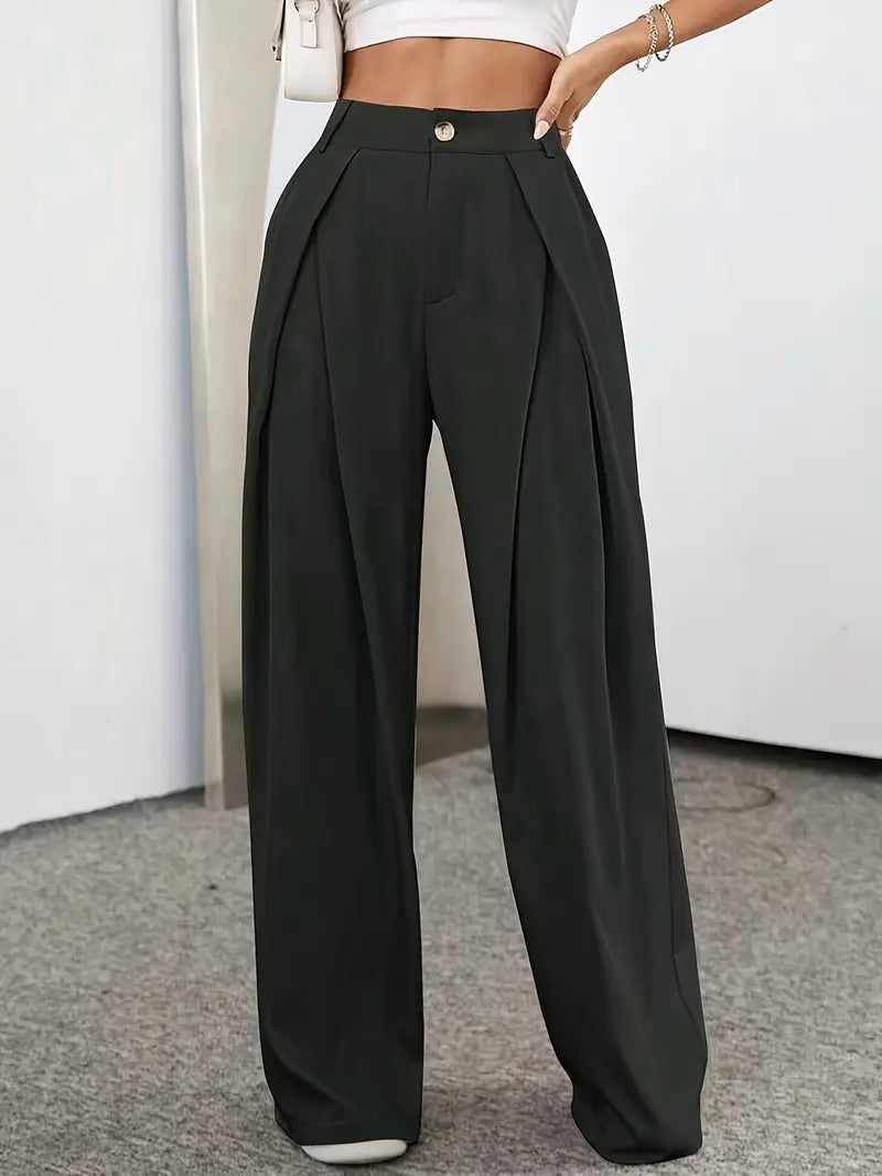 Frances - Trendy high-waisted pleated trousers in vibrant colours