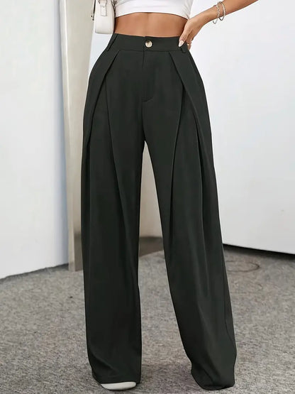 Frances - Trendy high-waisted pleated trousers in vibrant colours