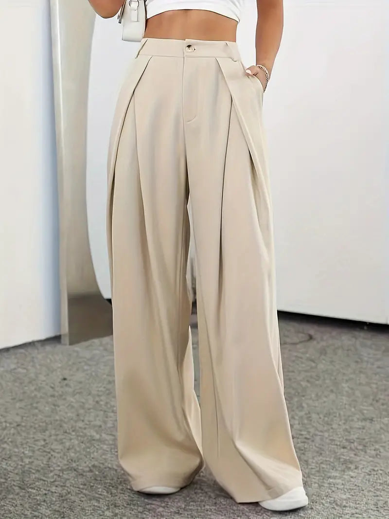 Frances - Trendy high-waisted pleated trousers in vibrant colours