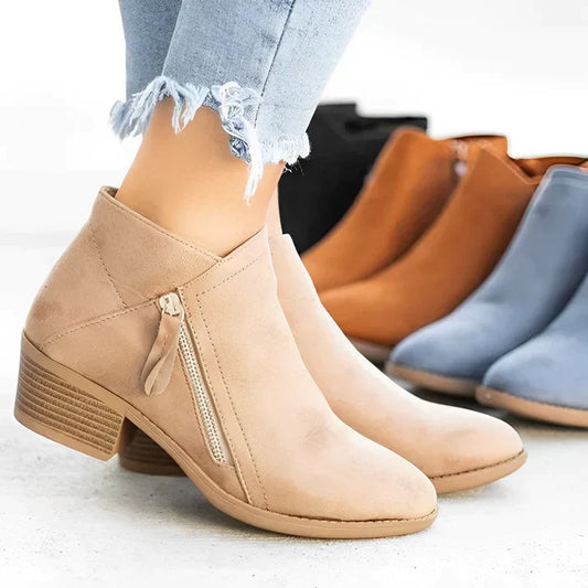 Lillian - Stylish Women's Ankle Boots with Elegant High Heel and Practical Side Zips