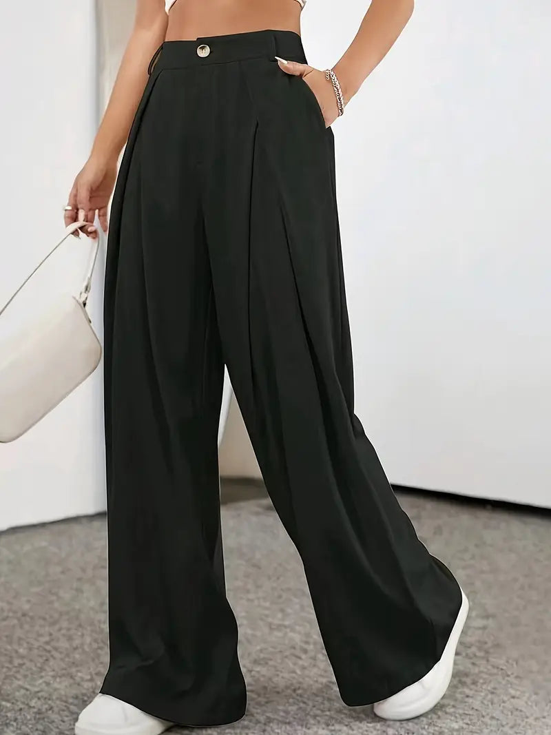 Frances - Trendy high-waisted pleated trousers in vibrant colours