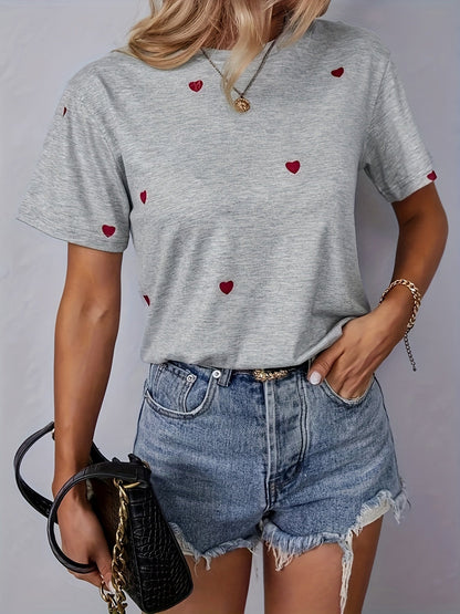 Alissa - Stylish T-shirt with Cute Heart Pattern for Women
