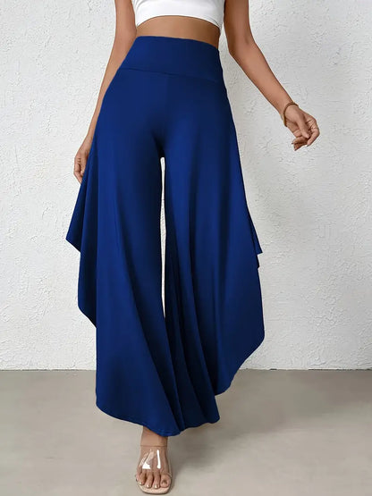 Ingrid - Trendy Trousers with Flattering Wider Legs and Unique Asymmetric Zoom
