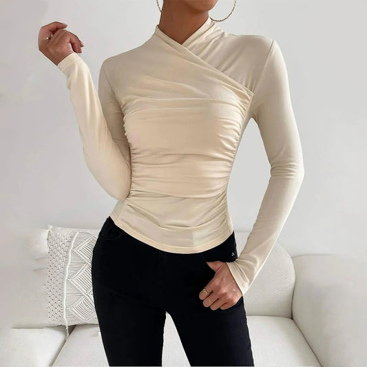 Blake - Chic Long Sleeve Wrap Blouse for a Stylish Autumn for Women