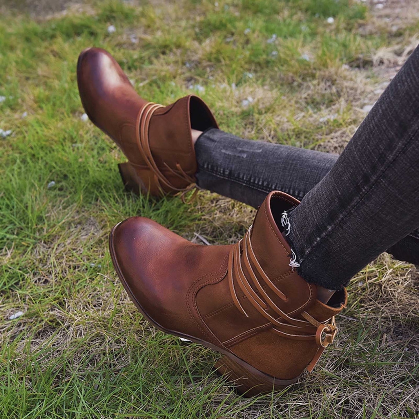 Vintage Lace-up Boots for Women - Greta Style
