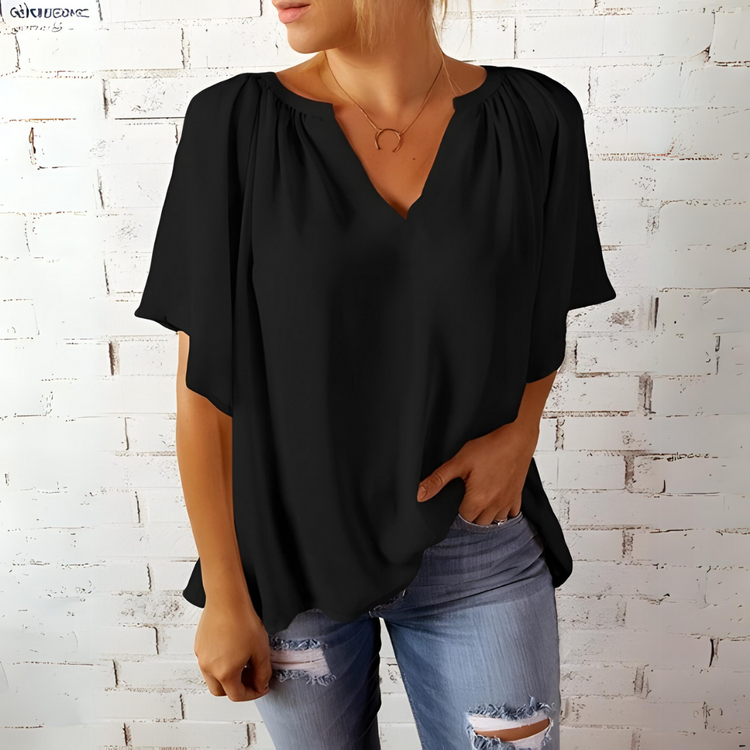 Heidi - Stylish and Elegant Spring Blouse with V-Neck for Women