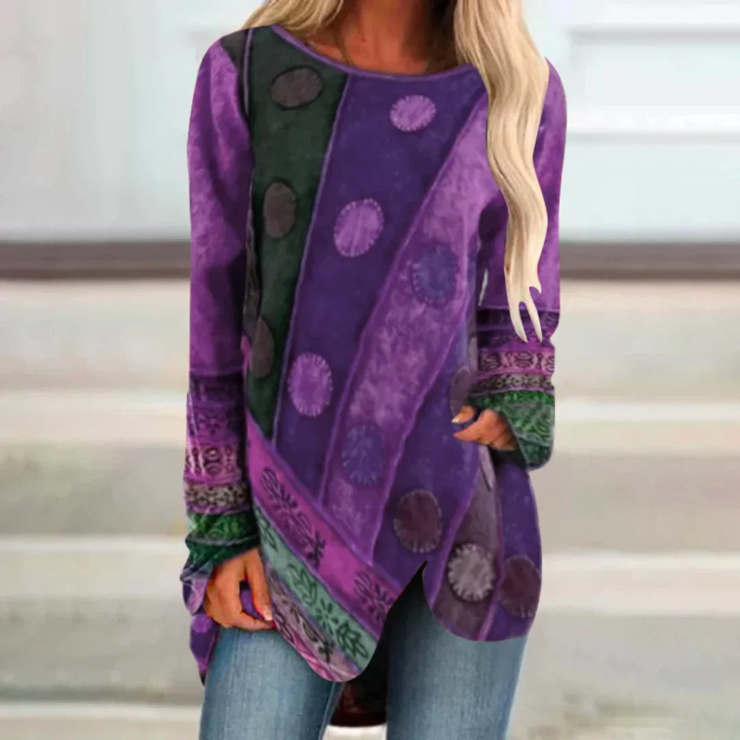 Leila - Enchanting vintage tunic in vibrant colours