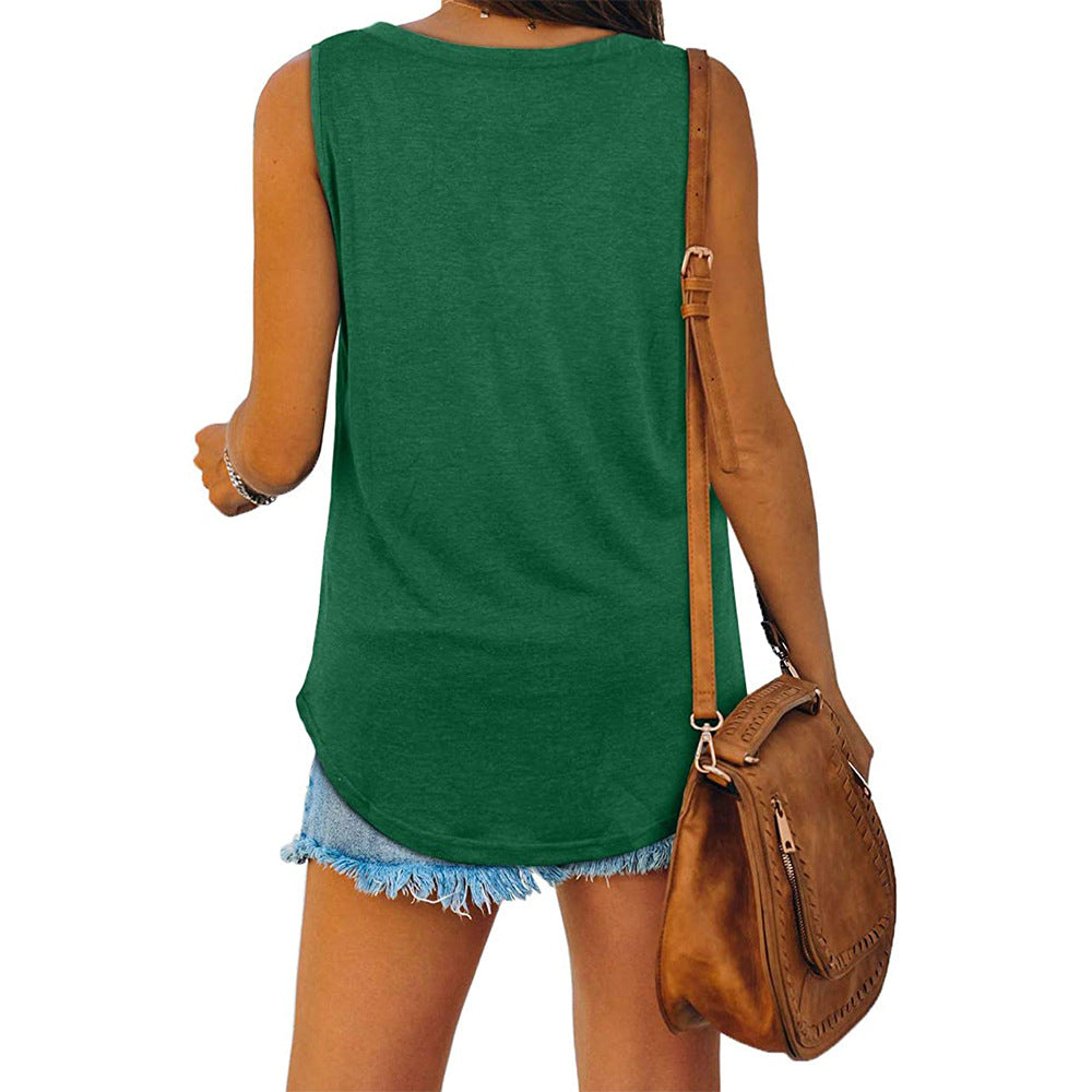 Michelle - Elegant V-neck Jersey Tank Top for Women
