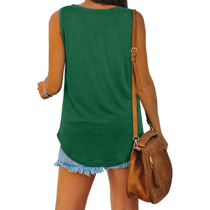 Michelle - Elegant V-neck Jersey Tank Top for Women