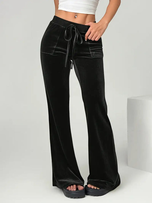 Agatha - Luxury Velvet Wide Trousers for Women