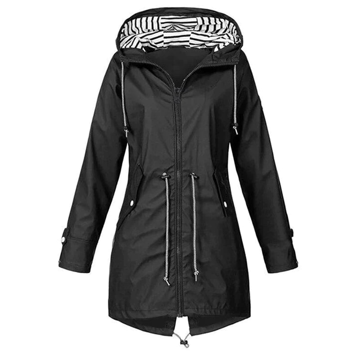 GENZINA - Elegant Long Raincoat for Stylish Protection