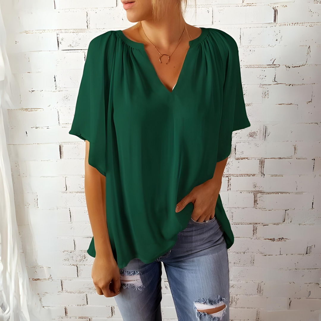 Heidi - Stylish and Elegant Spring Blouse with V-Neck for Women
