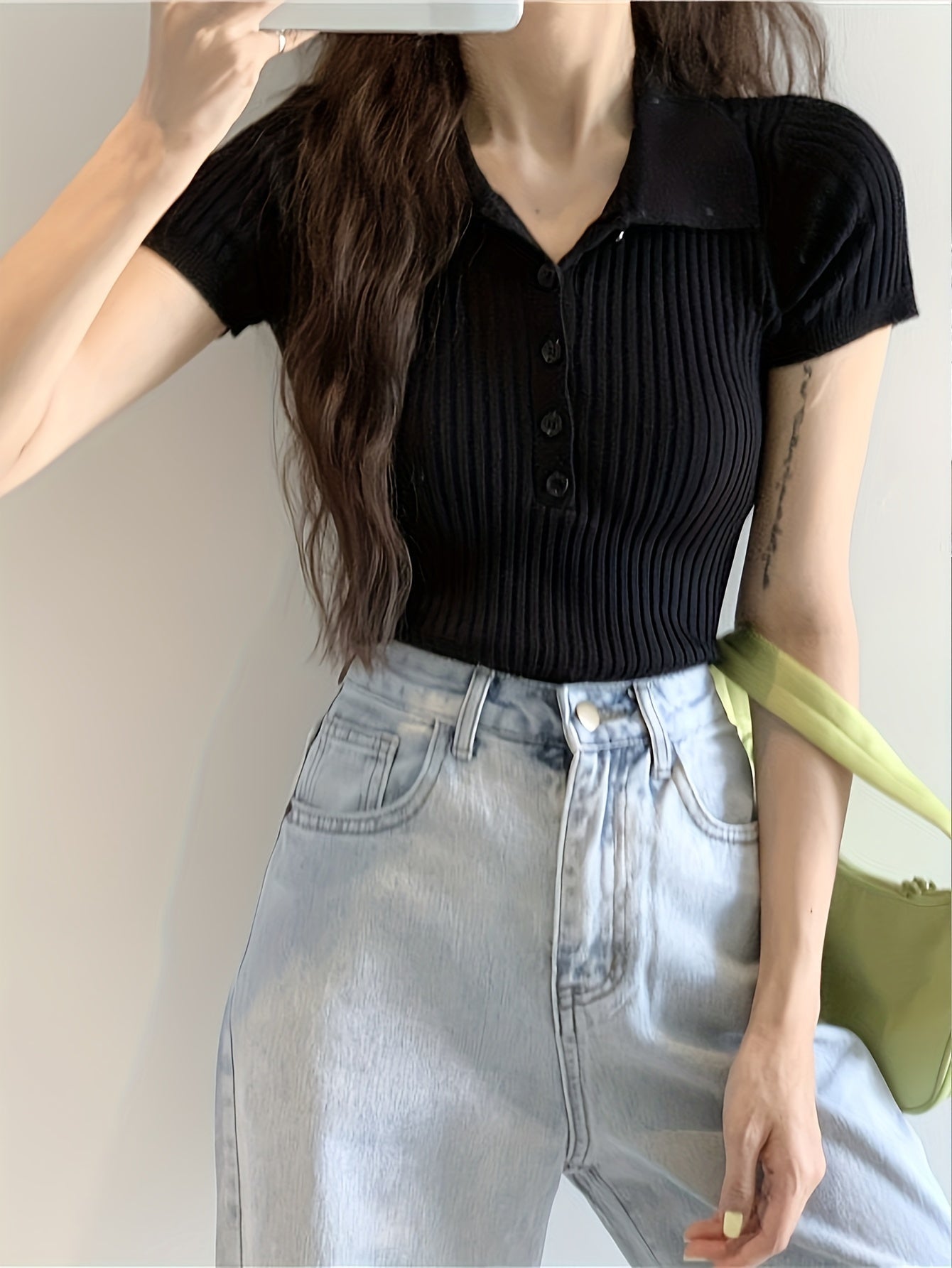 Chic V-Neck Knitted Top for Women | Chloe