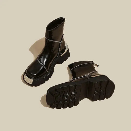 Charlotte - Winter boots with thick sole and waterproof zip