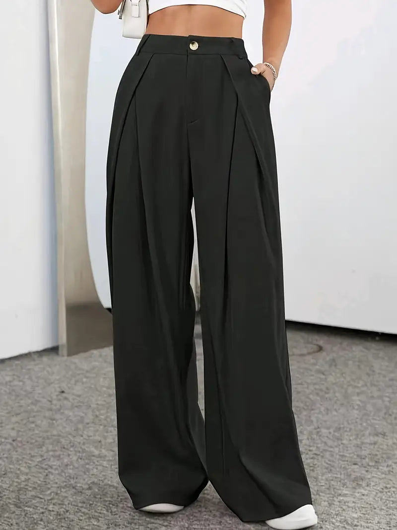 Frances - Trendy high-waisted pleated trousers in vibrant colours