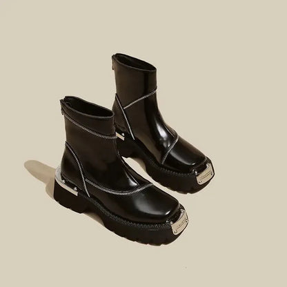 Charlotte - Winter boots with thick sole and waterproof zip