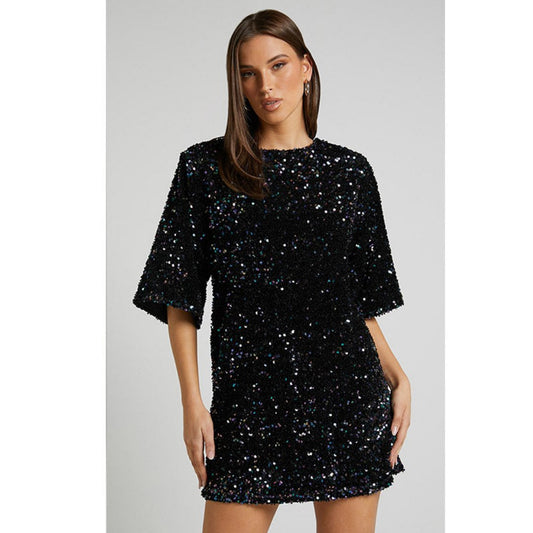 Sparkling Elegance - Women's Glitter Party Dress