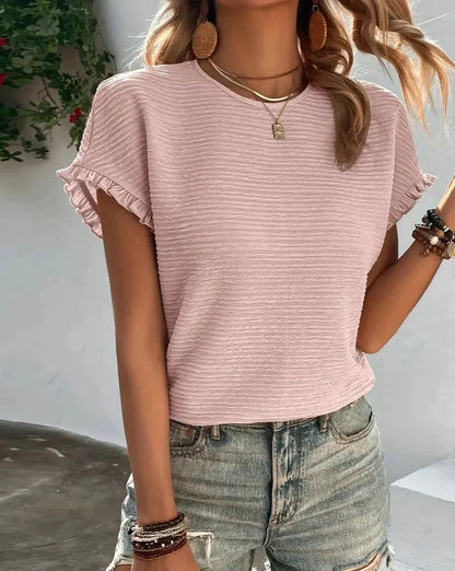 Jinky - Cute Women's Round Neck T-shirt with Short Sleeves