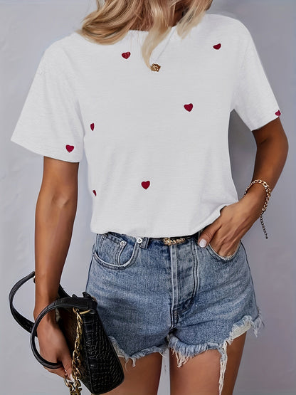 Alissa - Stylish T-shirt with Cute Heart Pattern for Women