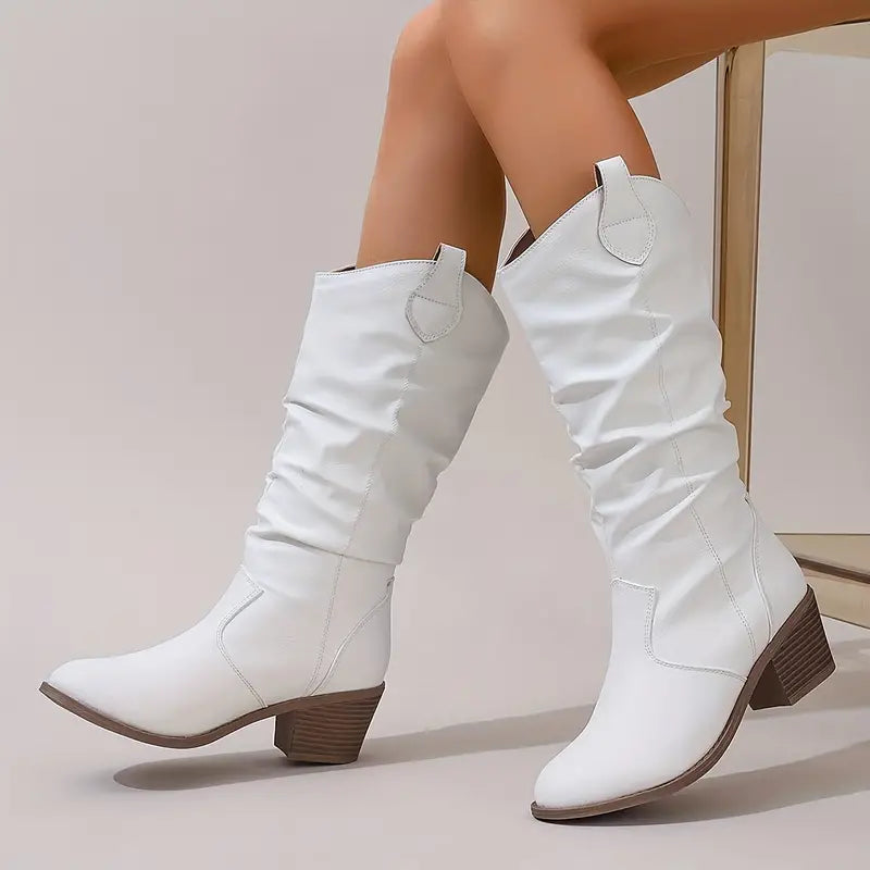 Adeline - Tough Boots with a Chunky Heel and Elegant Pointed Nose
