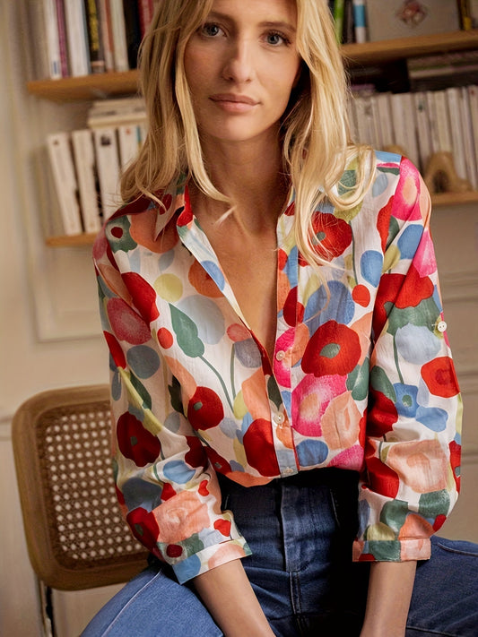 Riley - Feminine Floral Blouse in Vibrant Colours