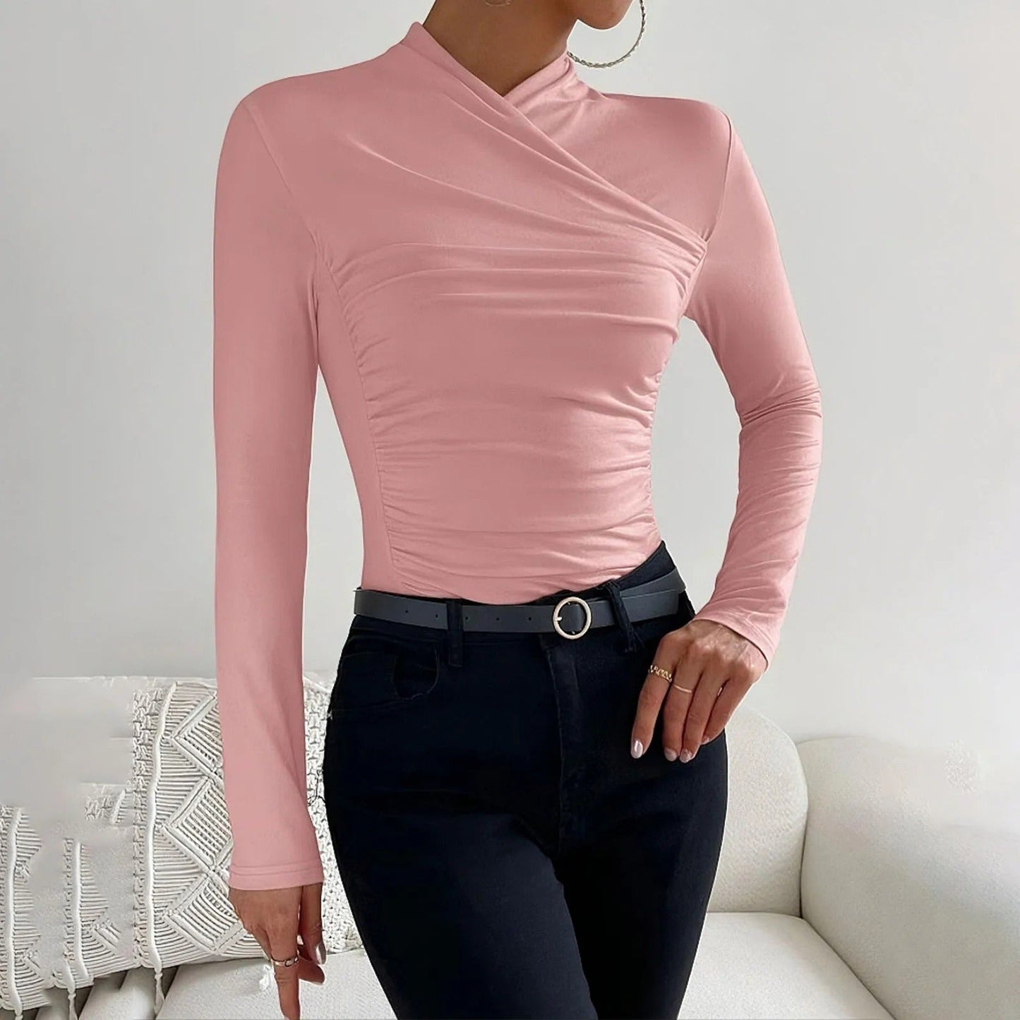 Blake - Chic Long Sleeve Wrap Blouse for a Stylish Autumn for Women
