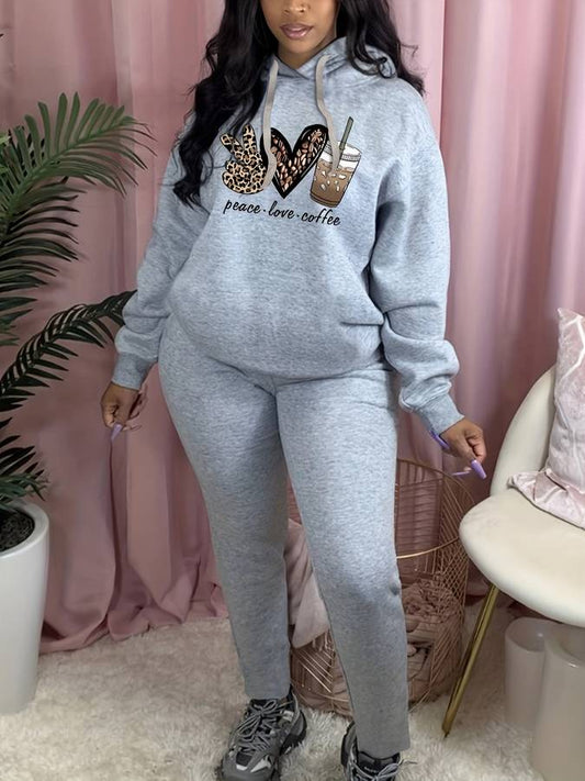 Charmaine - Elegante Grijze Plus Size Set met Schoonheid in Prints voor Vrouwen