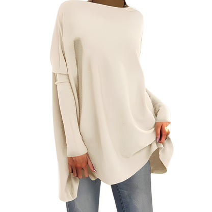 Kiana - Stylish Oversized Blouse with Long Sleeves and Round Neck for Women, Perfect for Autumn!