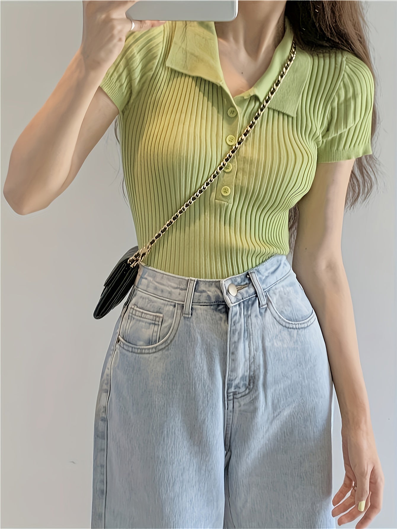 Chic V-Neck Knitted Top for Women | Chloe