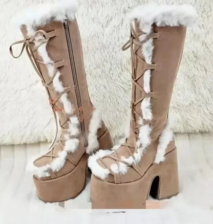 Phoebe - Elegant boots in luxury faux fur