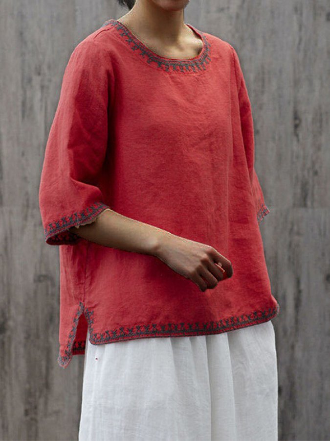 Elizabeth - Ethnic-inspired Linen Top for Women