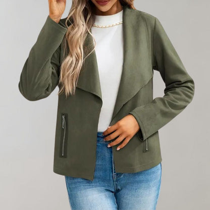 Maiuc - Elegant Suede Women's Coat for a Chic Look