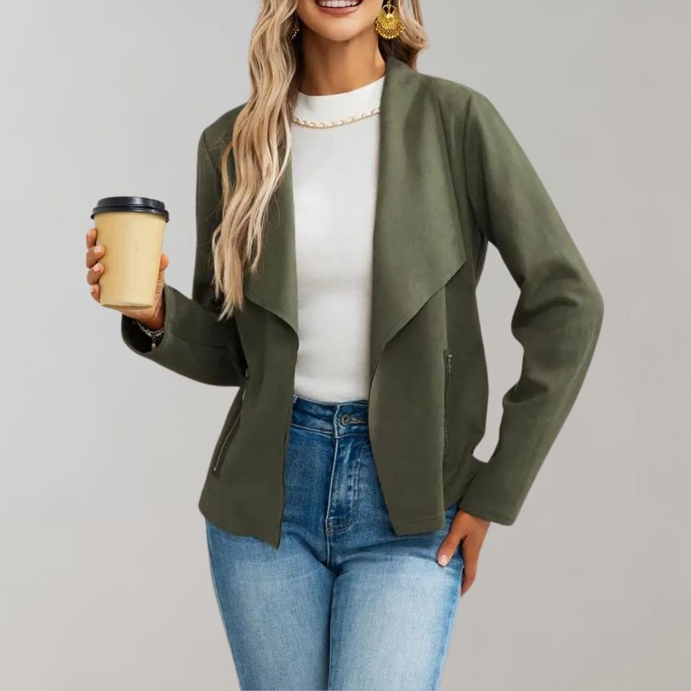 Maiuc - Elegant Suede Women's Coat for a Chic Look