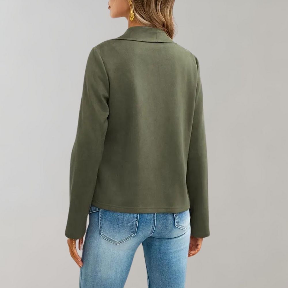 Maiuc - Elegant Suede Women's Coat for a Chic Look