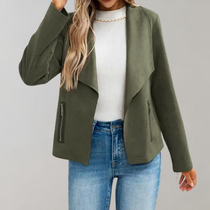 Maiuc - Elegant Suede Women's Coat for a Chic Look