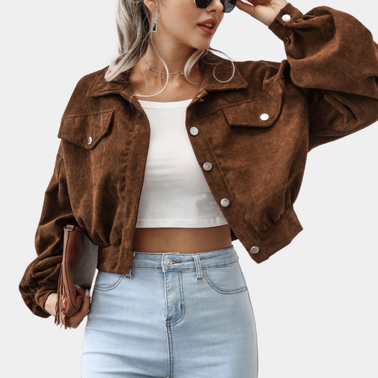 Roksana - Trendy ribbed women's jacket for a stylish look