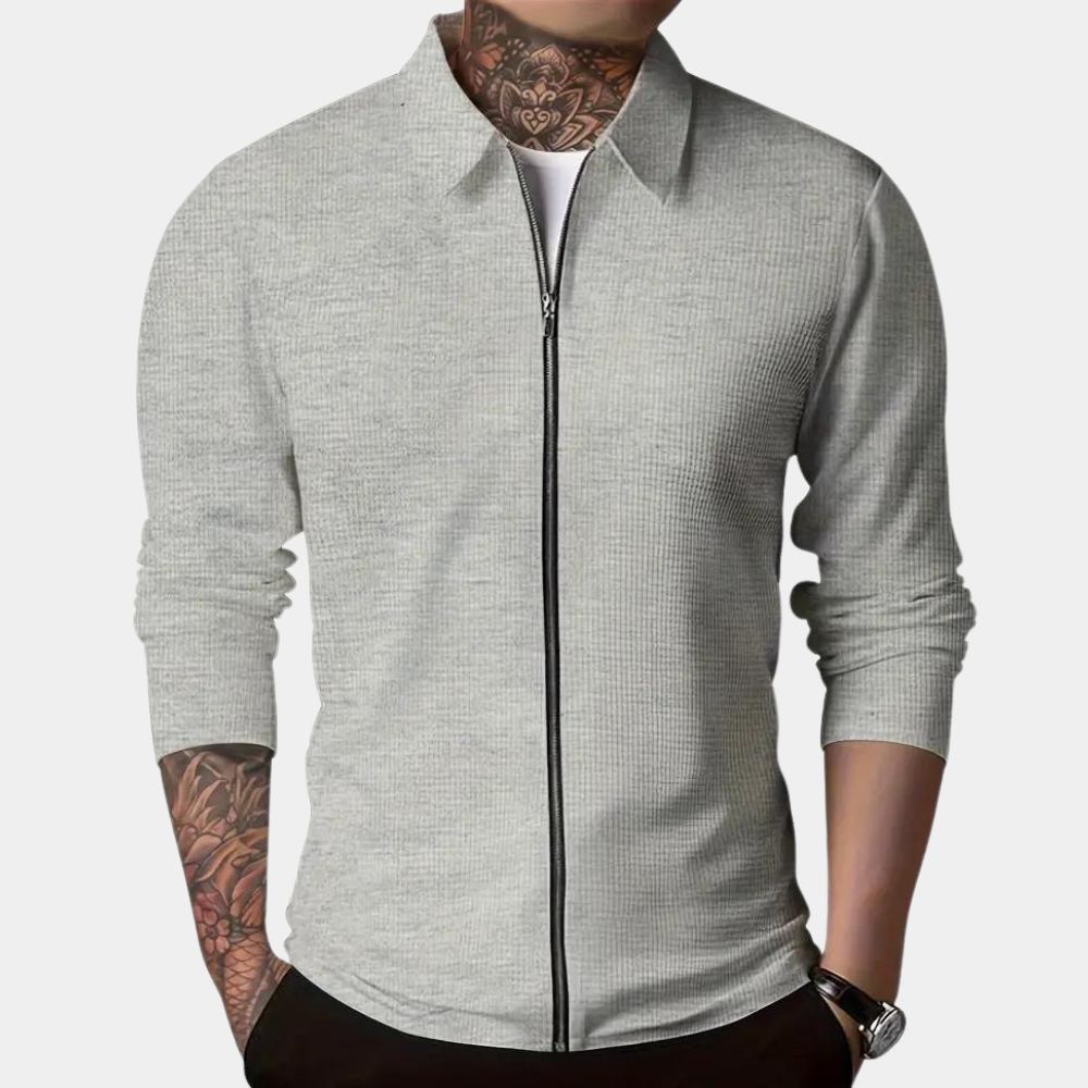 Stylish Men's Casual Jacket with Zipper for Comfort and Versatility