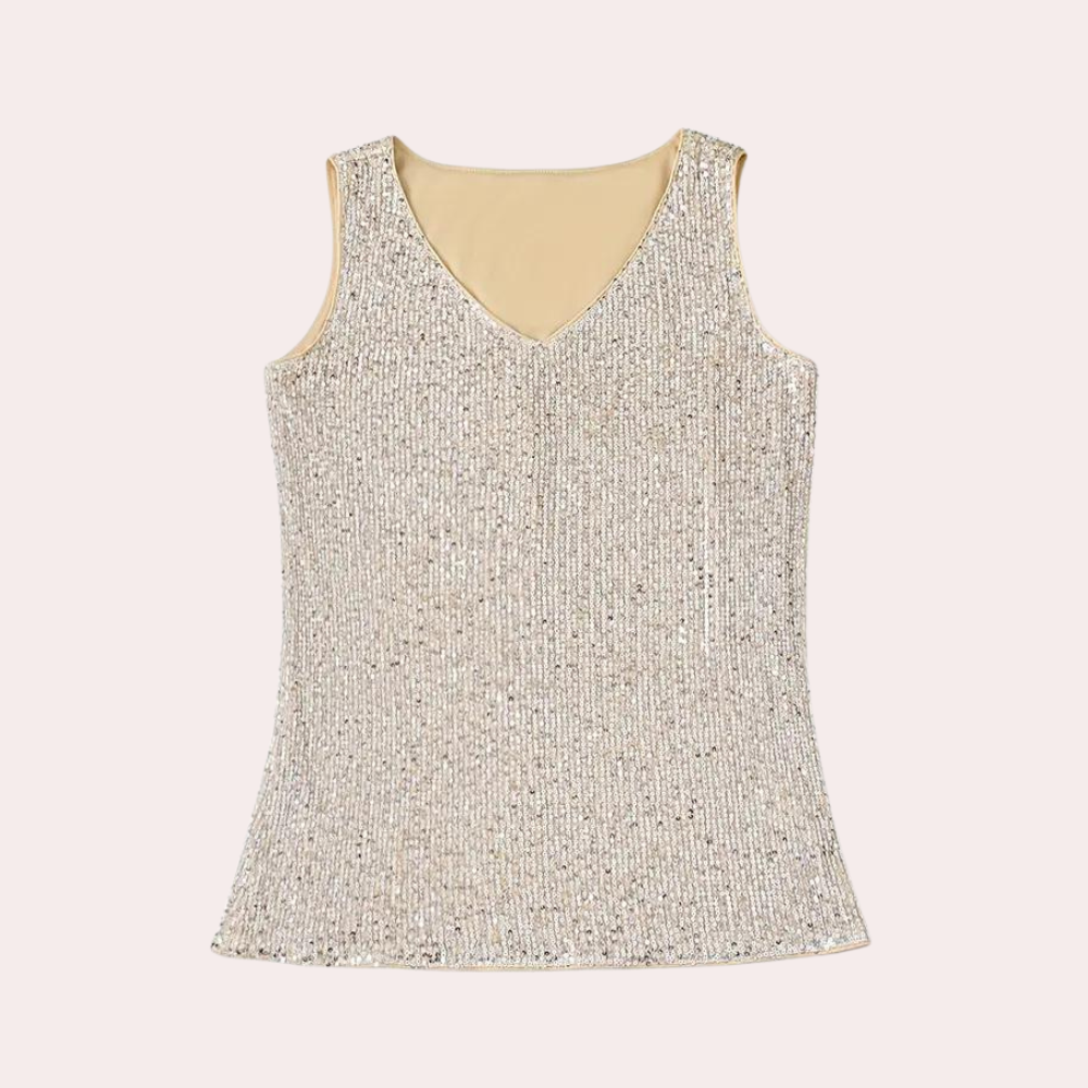 Chic women's blouse with sparkling glitter details