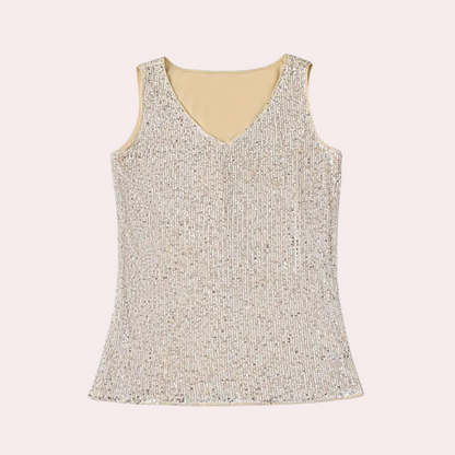 Chic women's blouse with sparkling glitter details